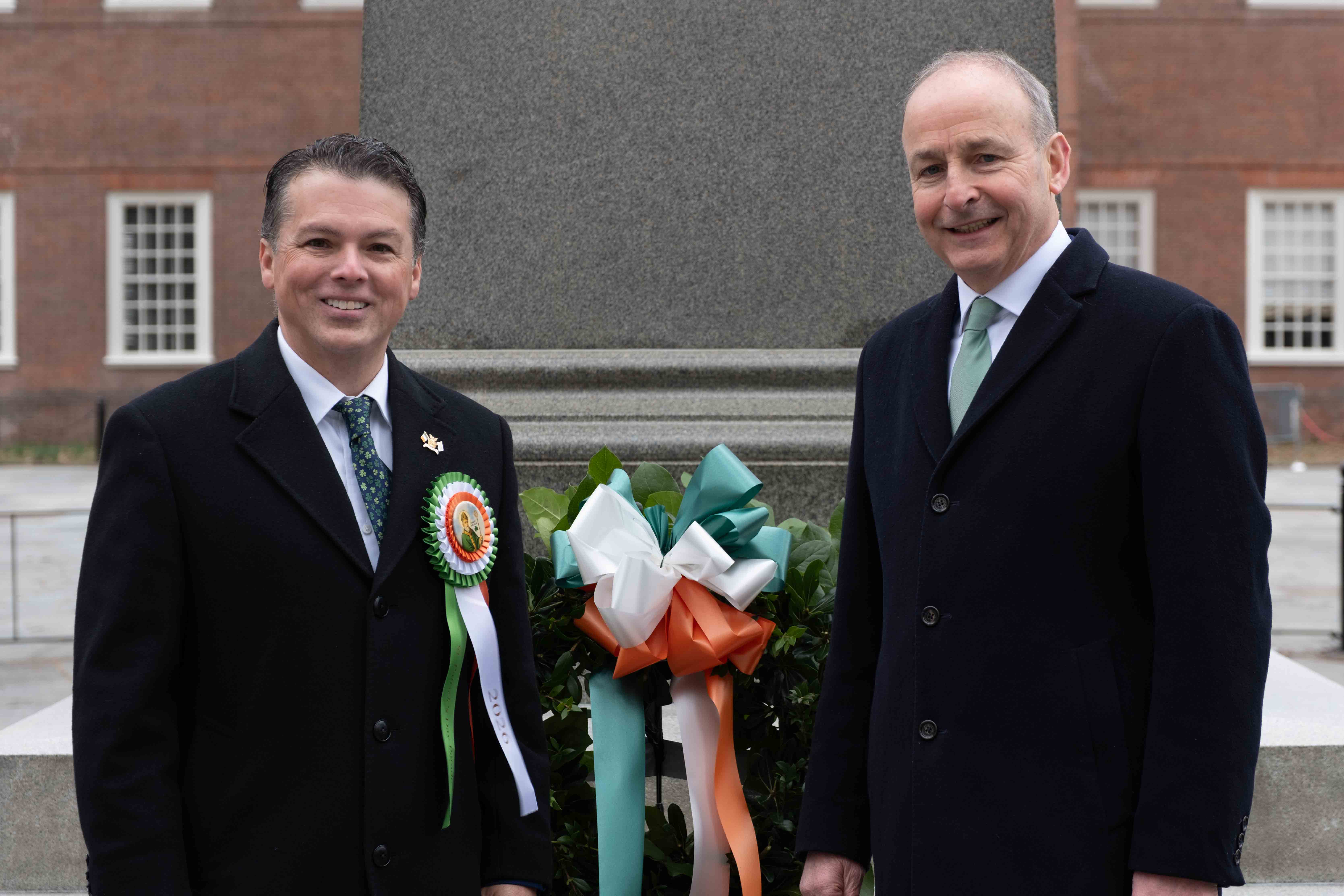 Boyle Joins Irish Taoiseach Micheál Martin for Wreath-Laying Ceremony Honoring Irish Contributions to America’s Founding