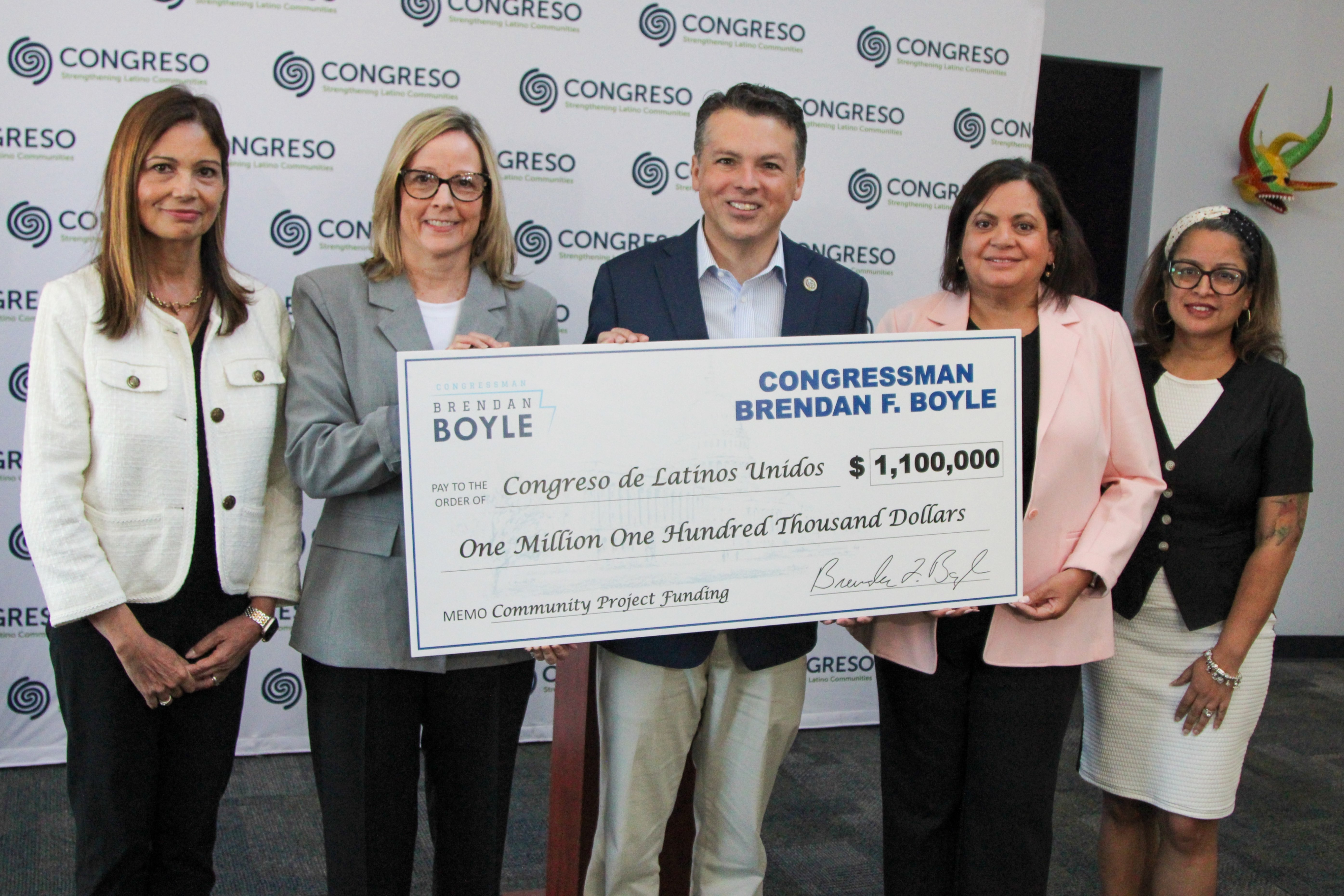 Rep. Boyle Presents Check for Congreso de Latinos Unidos