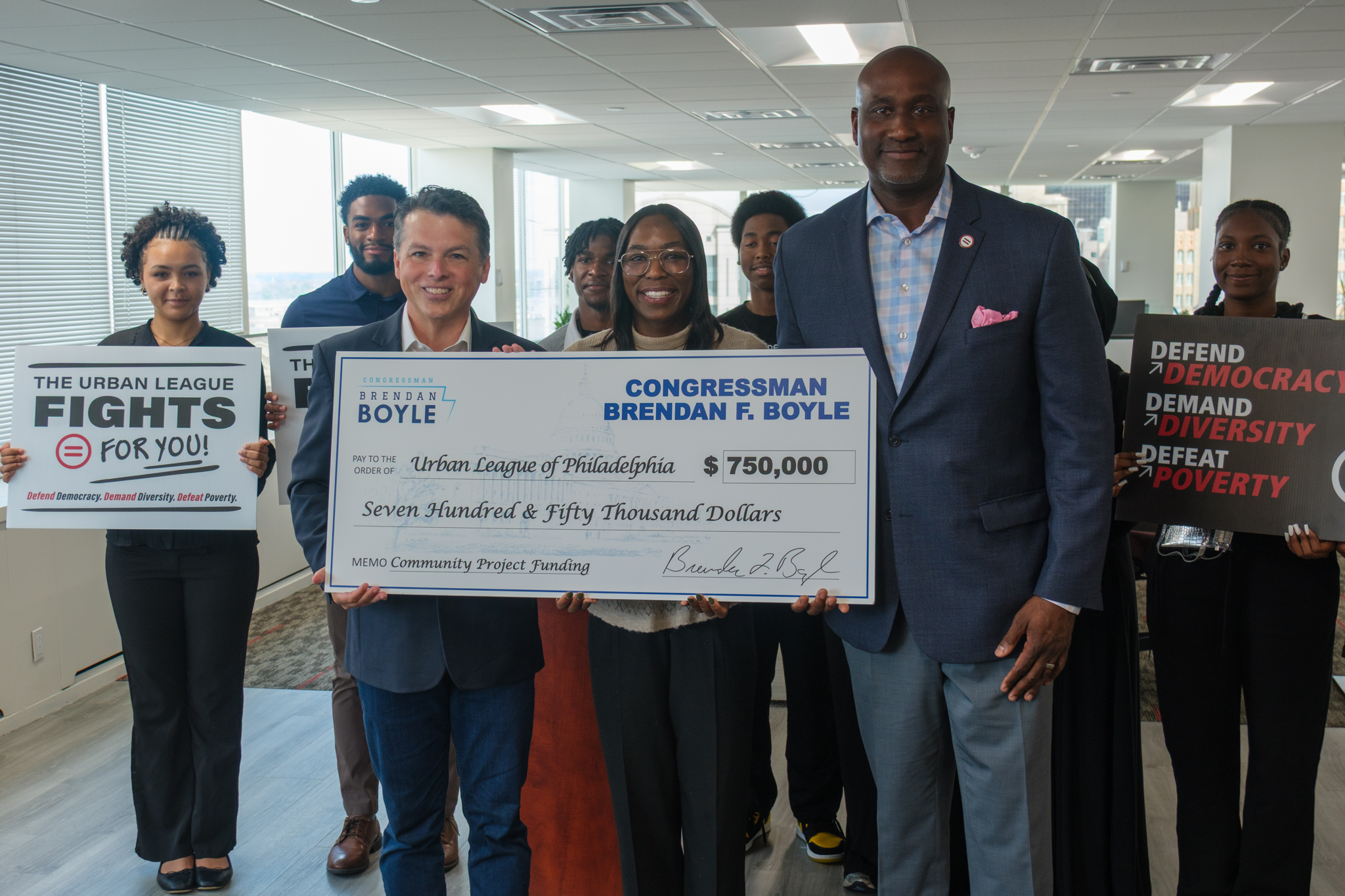 Boyle Presents $750,000 in Federal Funding He Secured for the Urban League of Greater Philadelphia