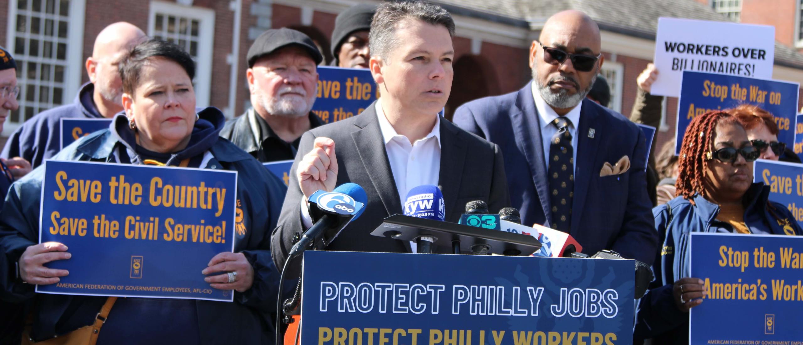 Boyle Slams Senseless Trump Job Cuts in Philadelphia Alongside Union Leaders